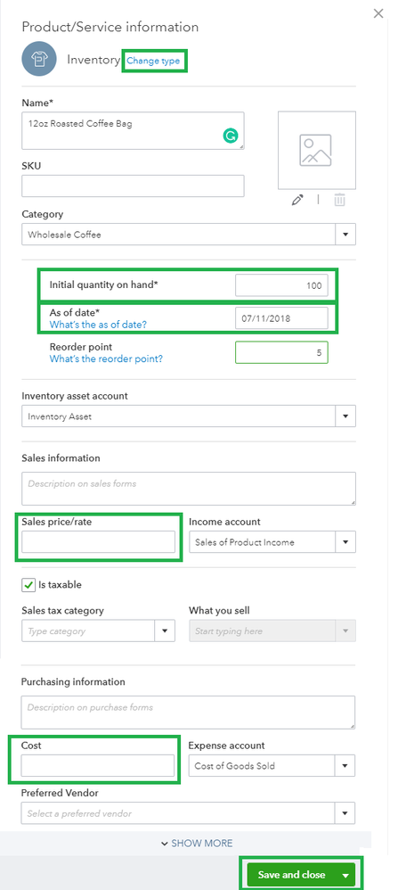 QuickBooks Online Inventory Item.PNG