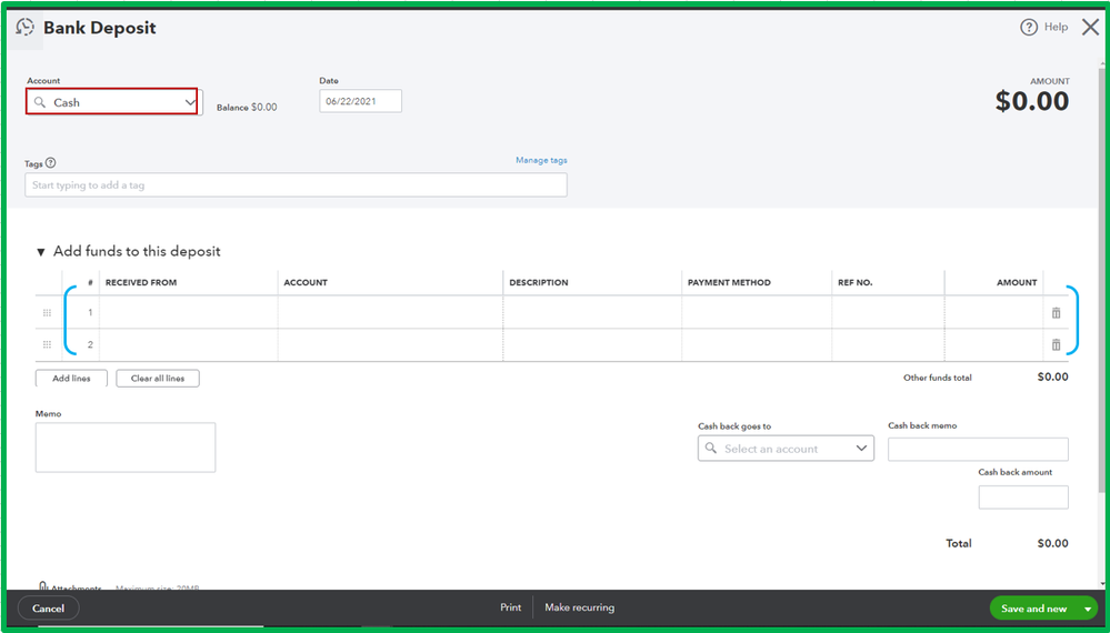How do you record cash donations received for a nonprofit to the