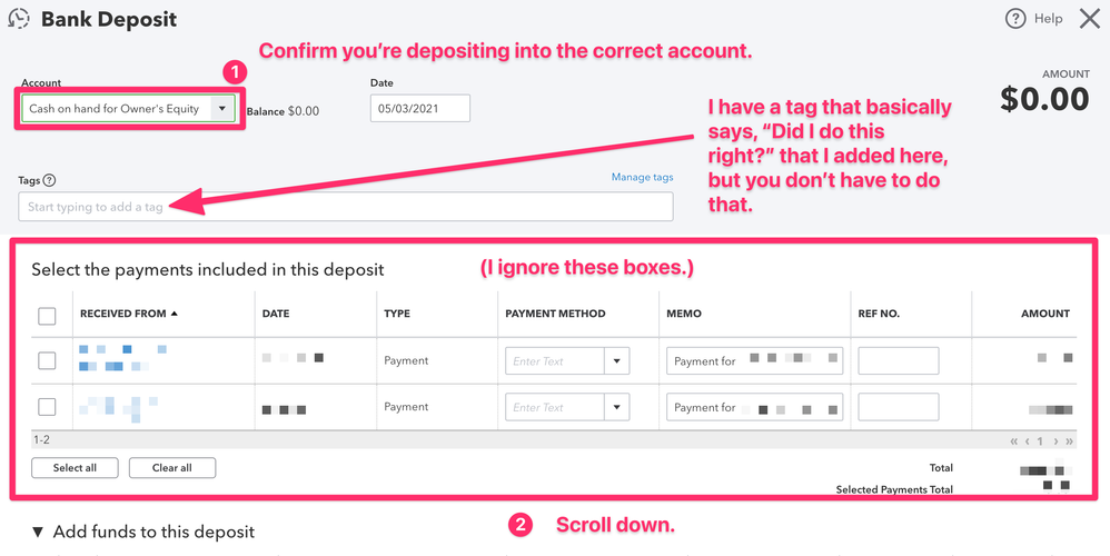 Step 2-- Create a new _Bank Deposit_ from the menu (Screen Shot 2021-05-03 at 16.22.40).png