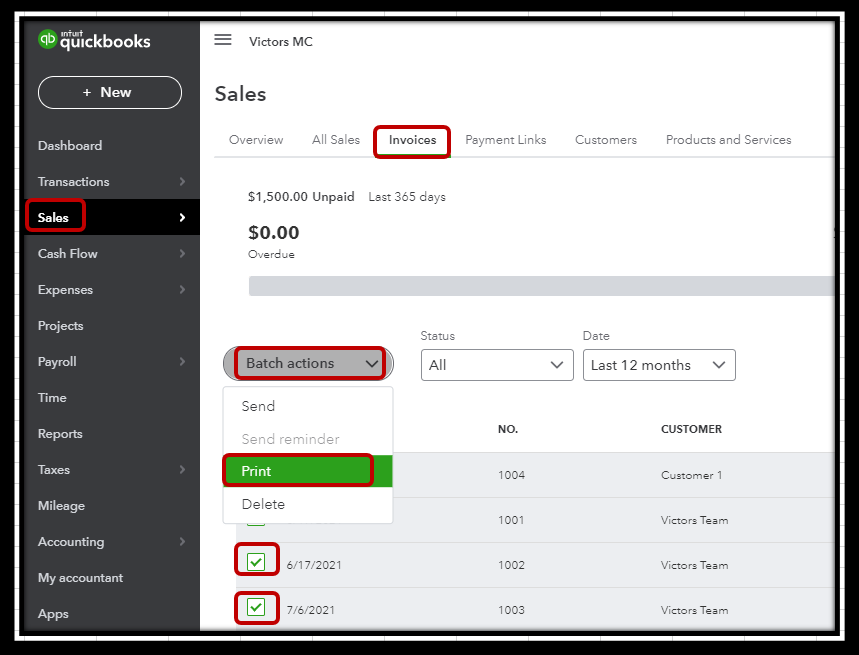 How To Print An Invoice?