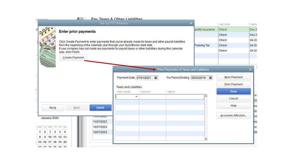 Due to a password change my federal tax payments were rejected so my