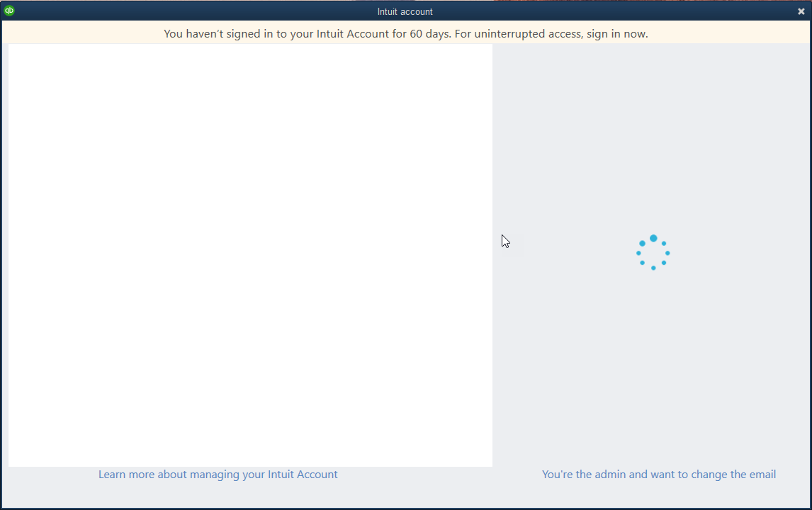 Solved How to get QB to stop asking me to log into my Intuit Account