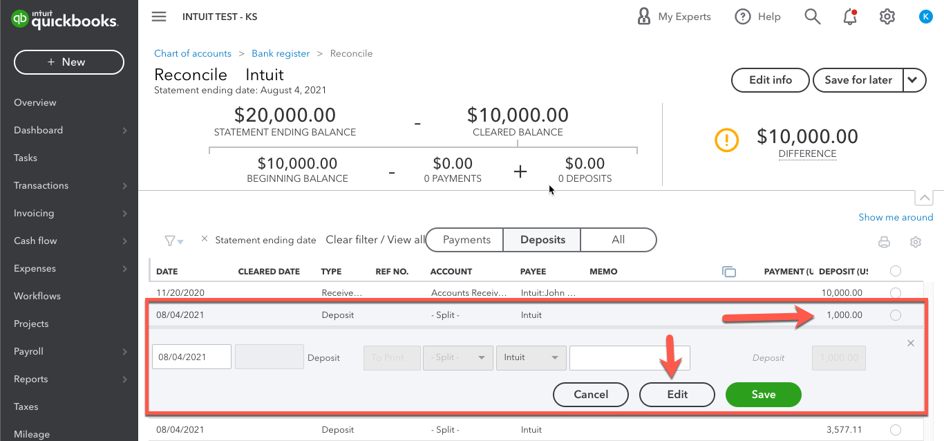 Using Undeposited Funds in QuickBooks Online