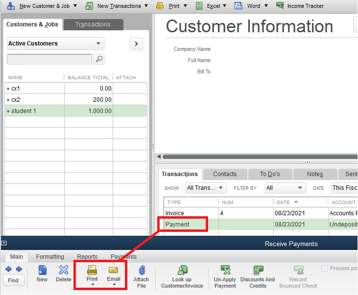 Solved Customer Payments and Sales receipt QB Accountant desktop