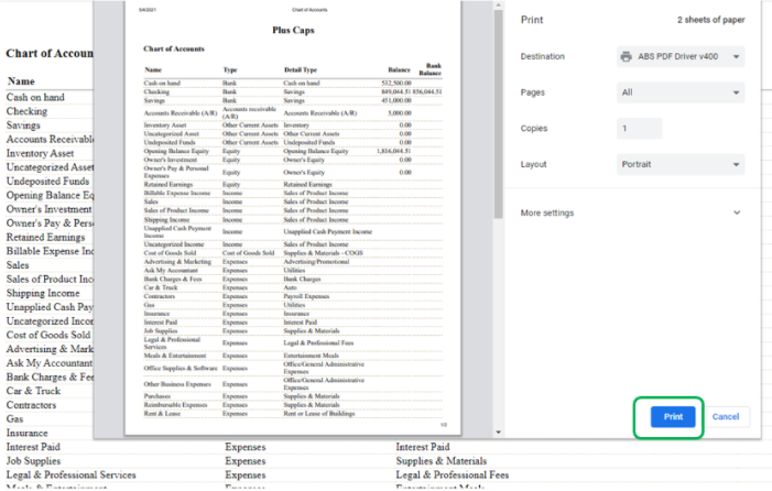 How To Print Chart Of Accounts In Quickbooks Desktop?