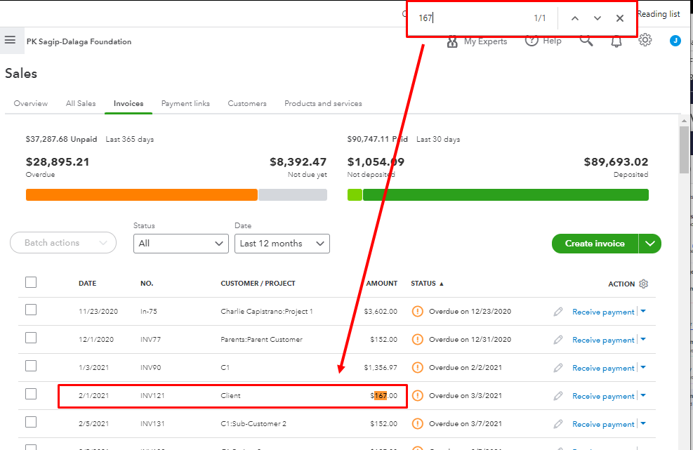 How to Find an  Invoice?