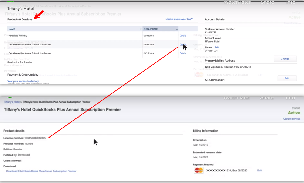 check the product and license numbers in CAMPS.PNG
