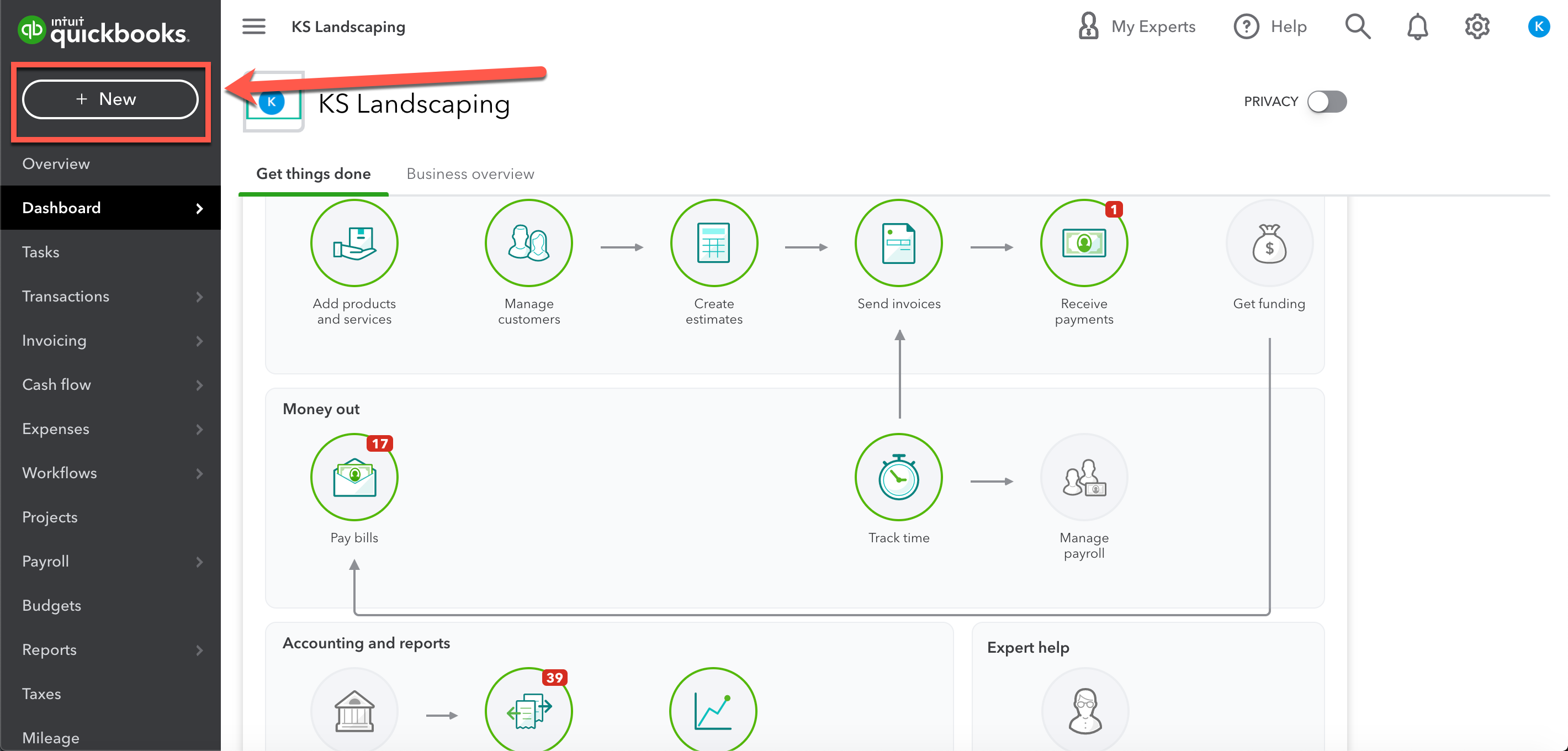 Getting Started in QuickBooks Online