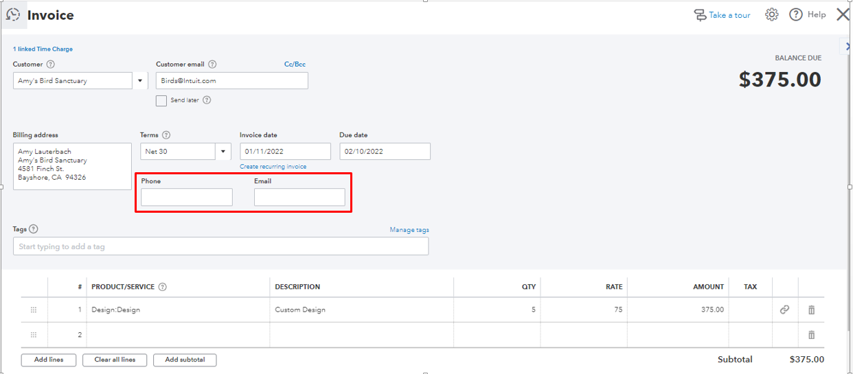 how-do-i-put-the-customer-phone-number-to-is-invoice