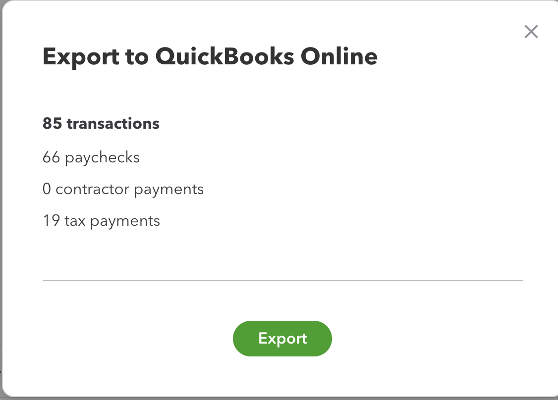 Export from QBO Payroll to QBO ERROR CODE2020