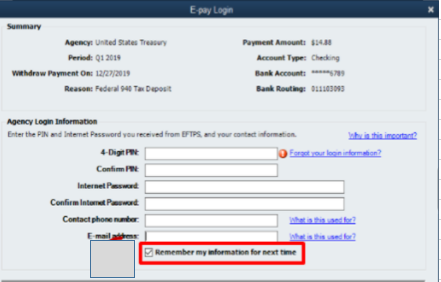 How do I update new EFTPS password in QB 2020 but QB instructions aren't  matching my QB screen? My rejected payroll is onlyvisible in the Pymt  History in the e-pymts tab.