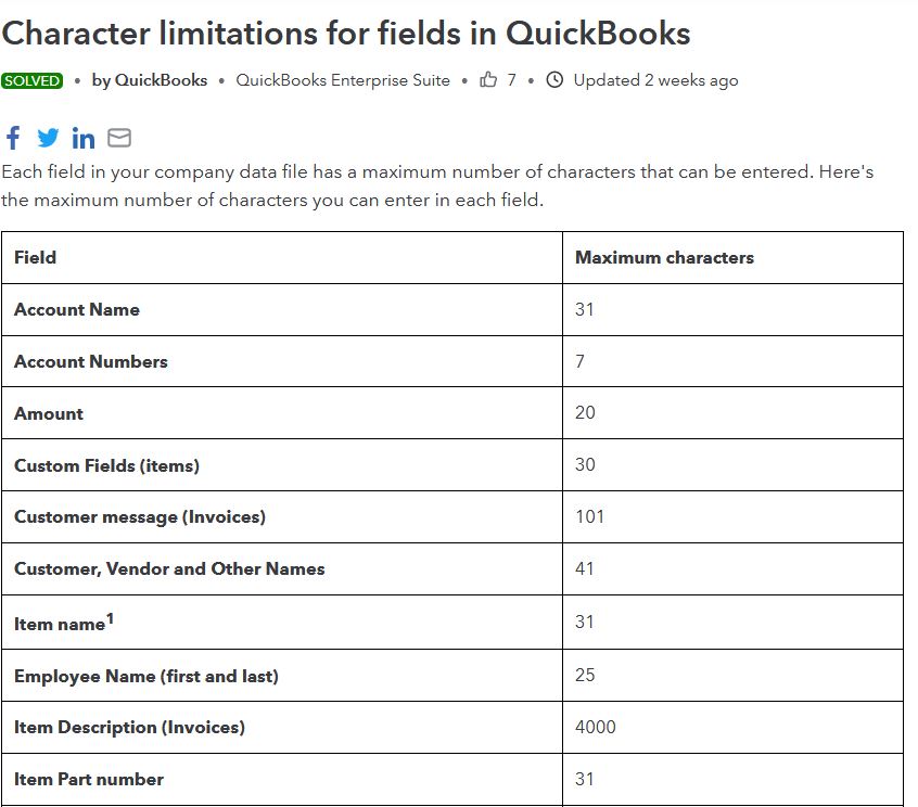 Solved IIF billing address field length?