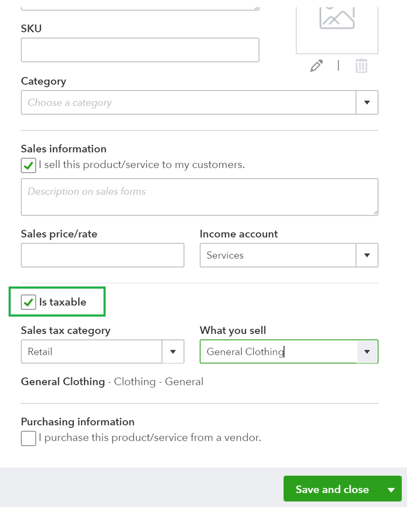 Setting up for Success - Enhacing your Invoice - Taxable Item.PNG