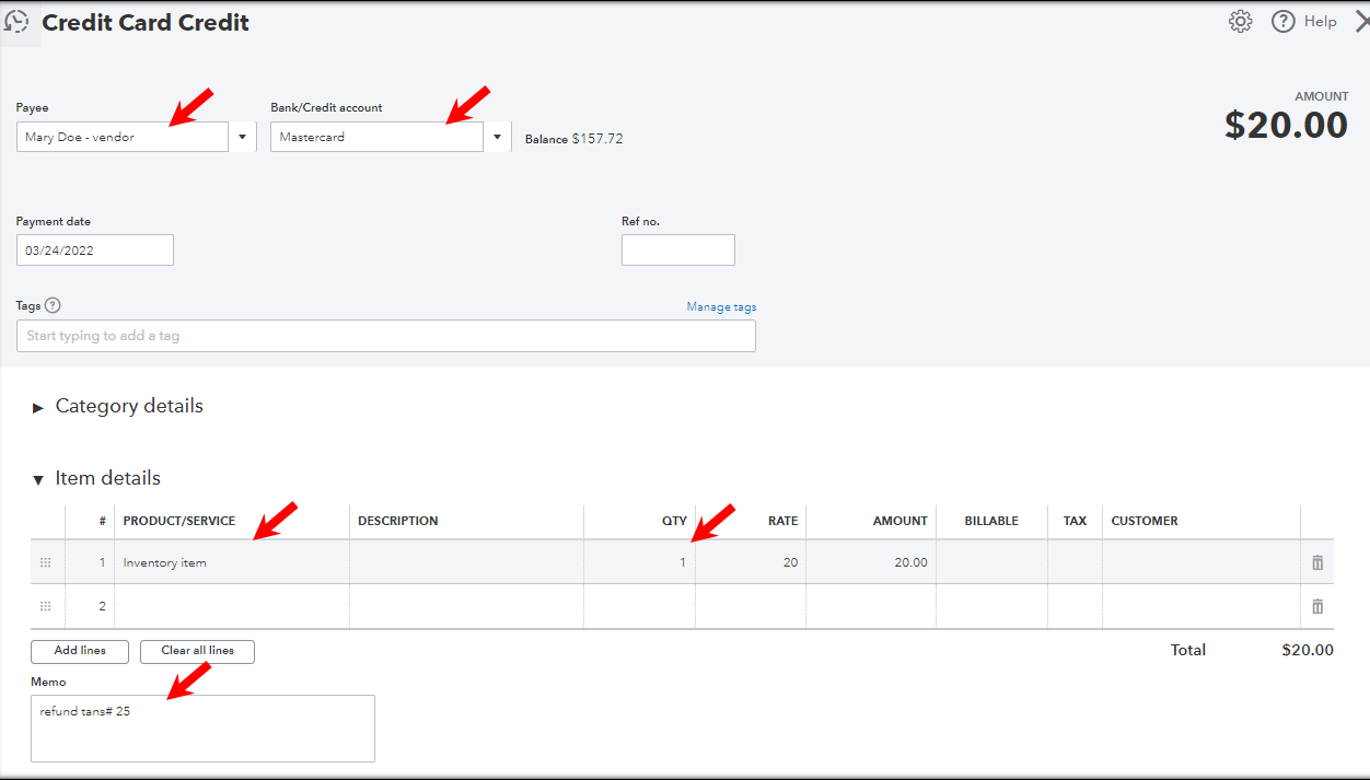 How to Categorize a Vendor Refund from Bank Transactions