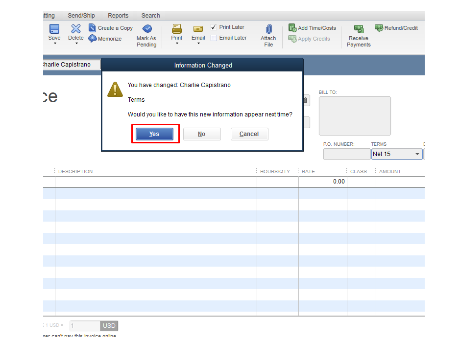 Solved Quickbooks desktop changes customer terms every time I change