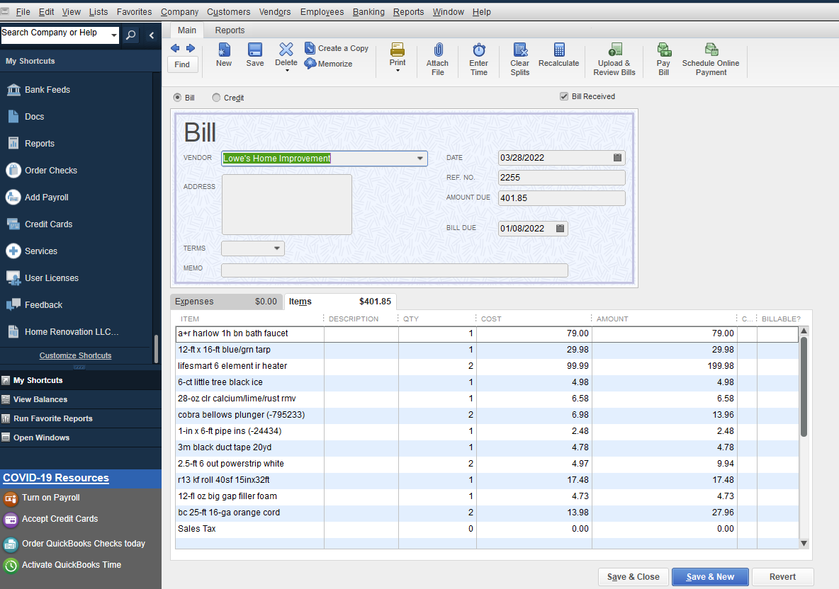 Why do the line items in my bill show up as separate transaction in my ...