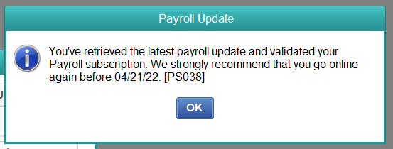 Solved: Payroll tax updates not working