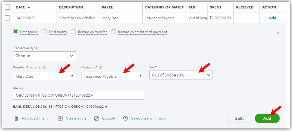 categorise the transaction.PNG