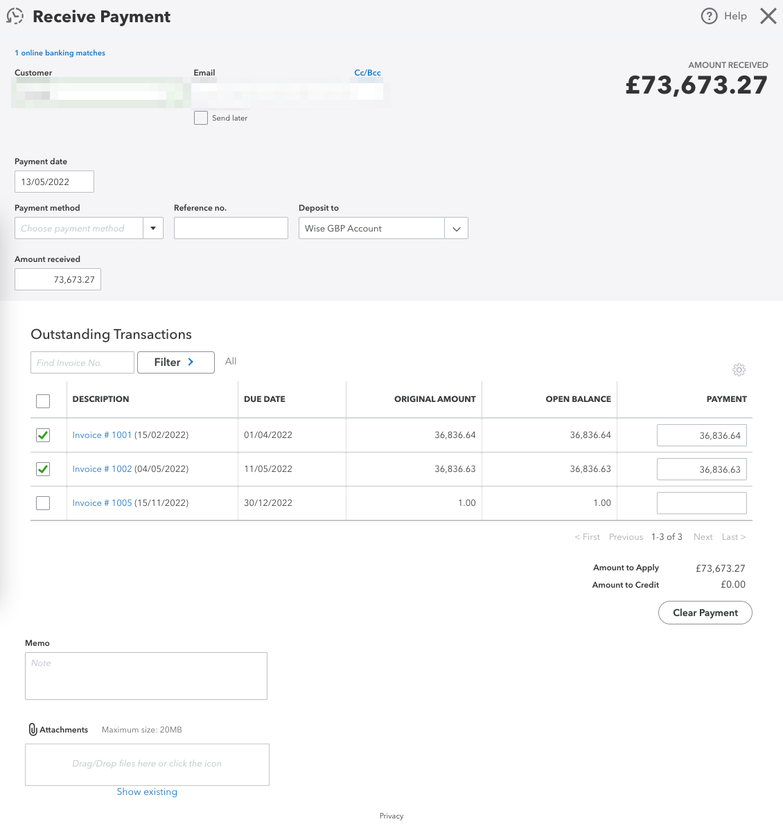 Solved: Deposited invoice payments not appearing in QB bank account