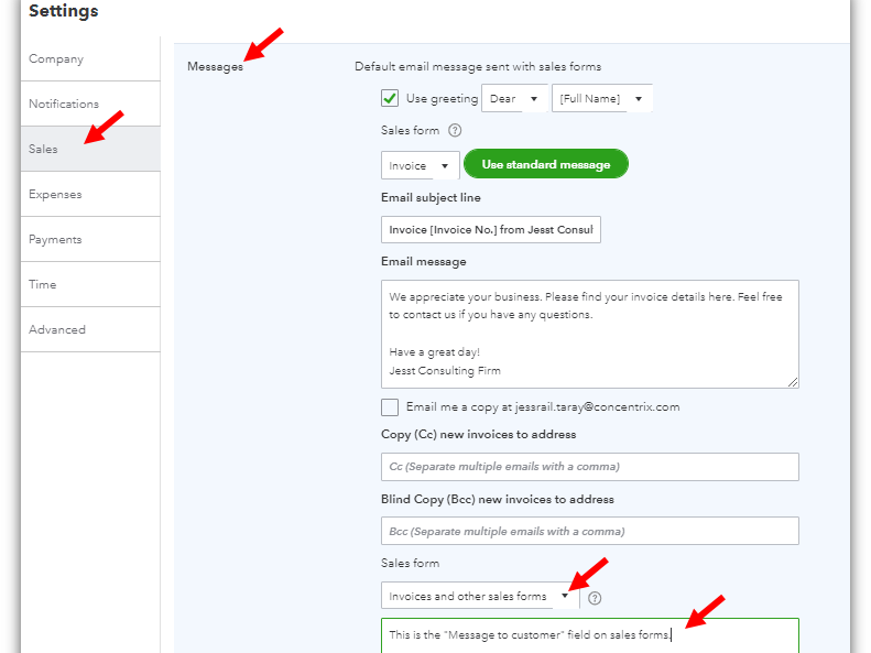 messages section in the settings.PNG