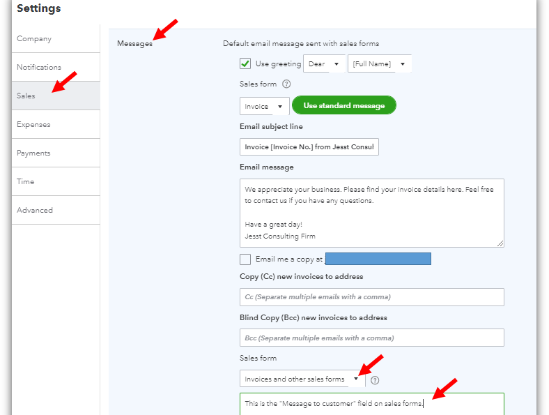 messages section in the settings.PNG