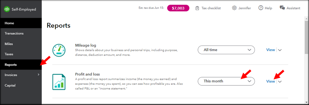 Profit and Loss report in QBSE.PNG