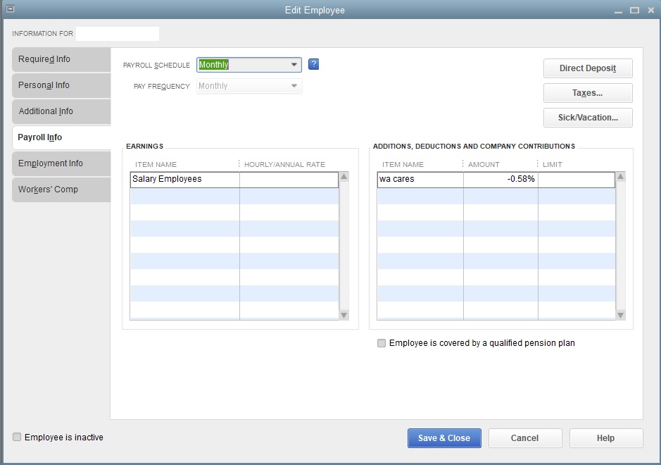 WA Cares not showing in paychecks