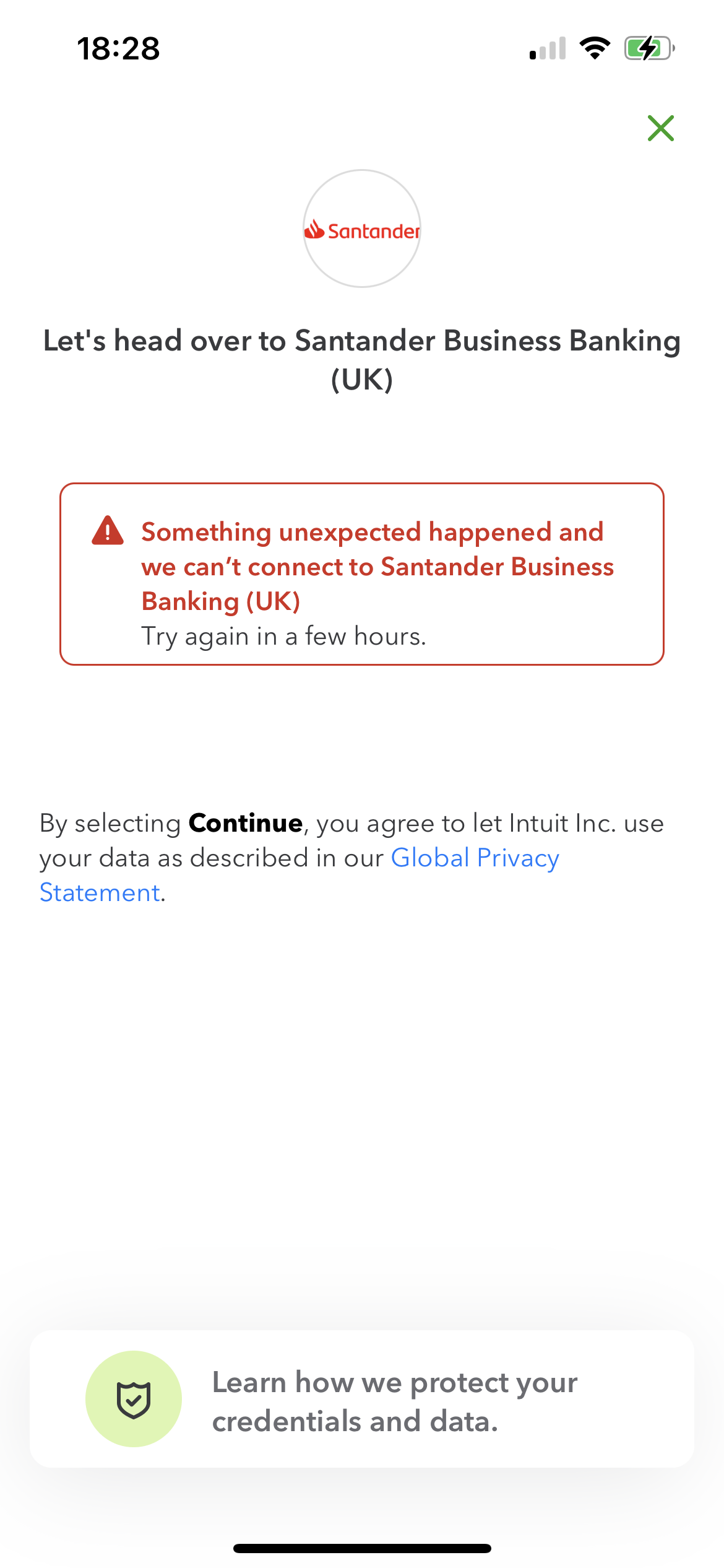 Cant reconnect to Santander business banking UK 390 Page 2