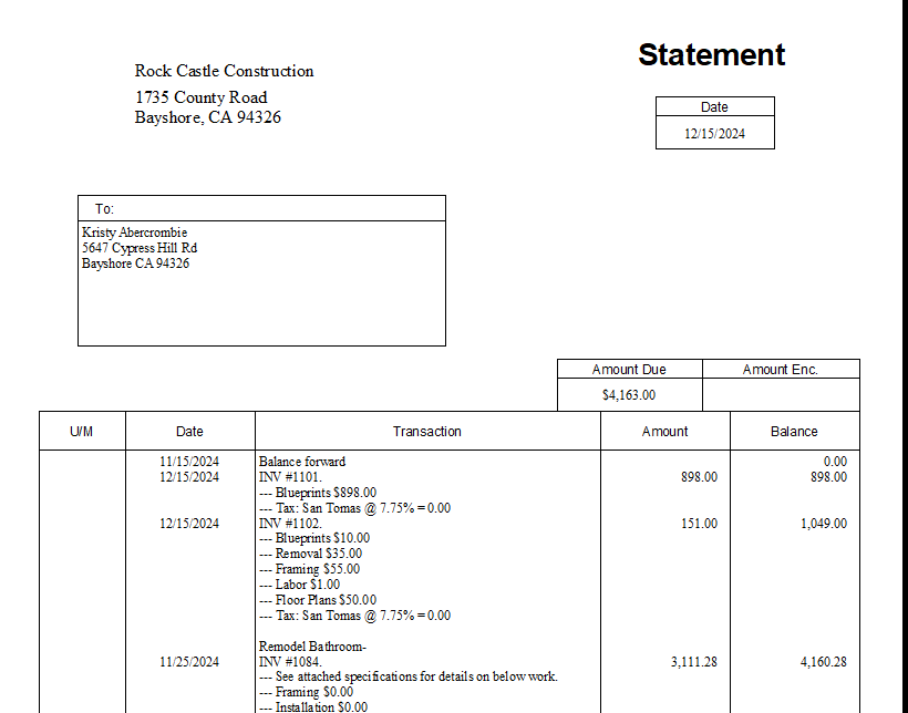 Line items and taxes