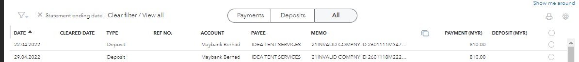 Solved: Uncleared duplicate transaction(deposit) from last year that ...