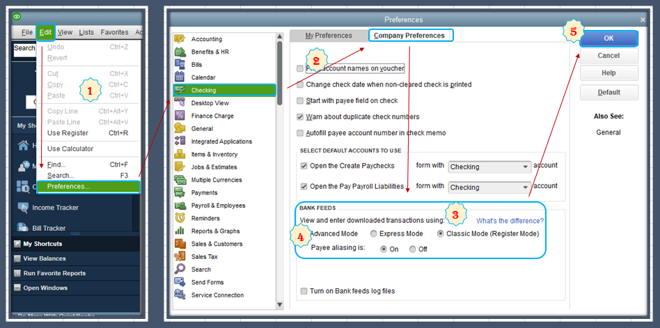 Adding checks manually to Register in Classic mode