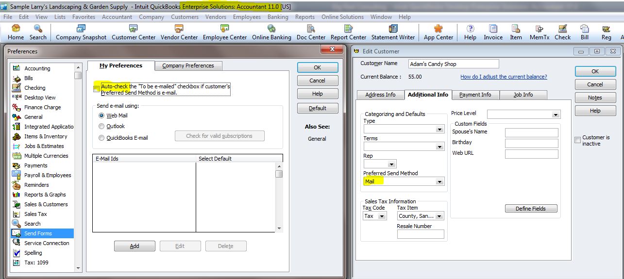 Solved: Change default invoice print to email to print to printer