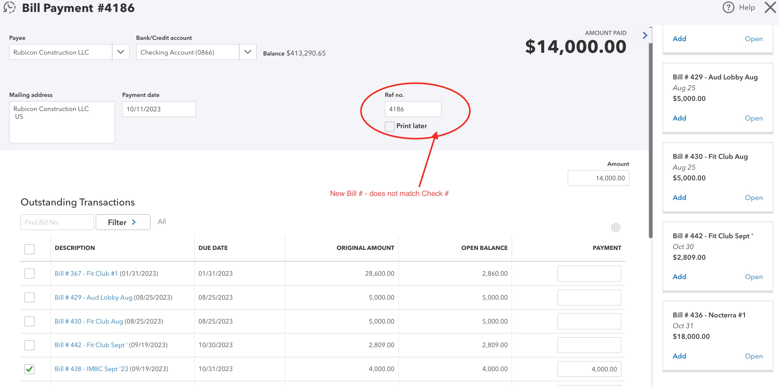 Linking an open bill to a check number uploaded into QB | QuickBooks ...