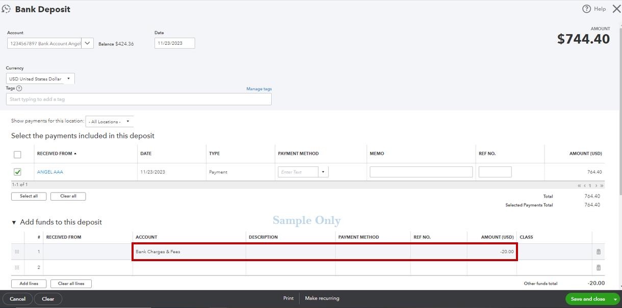 Can add Bank charges column in invoice payment process ? Still no ...