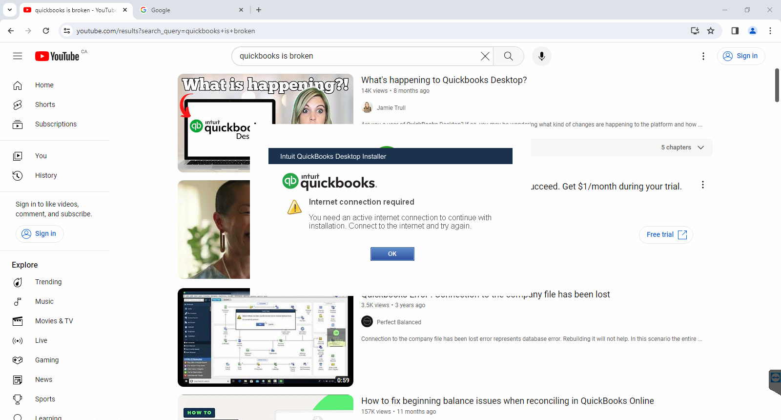 Need an active connection to continue with installation