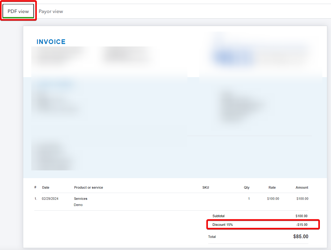 Discount is not showing in new invoice format