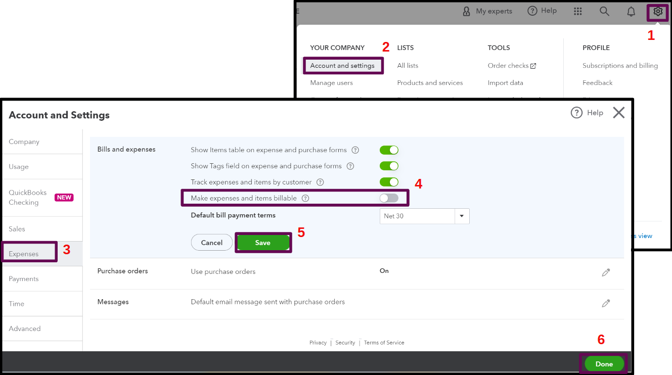 Solved: Mark an expense or vendor bill as billable by default