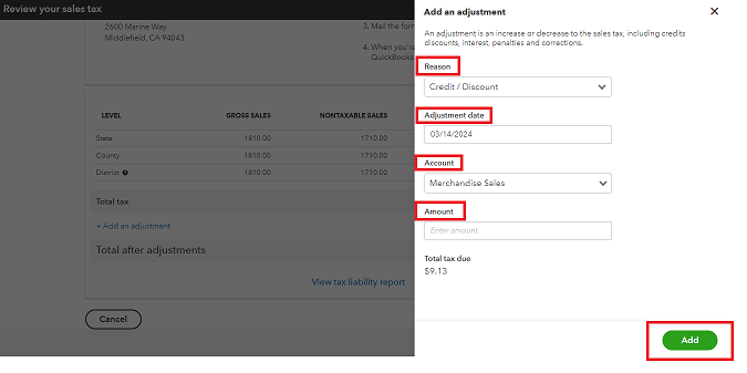 Solved: Sales tax adjustment