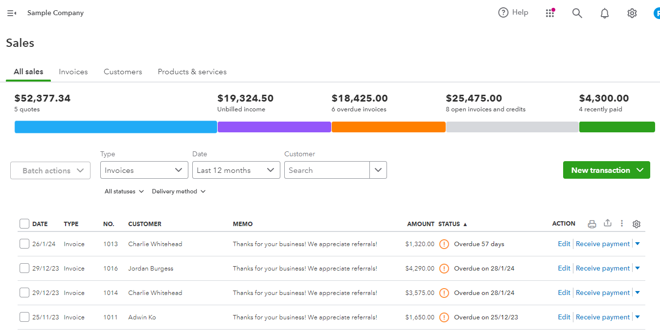 Memo field in Invoice page