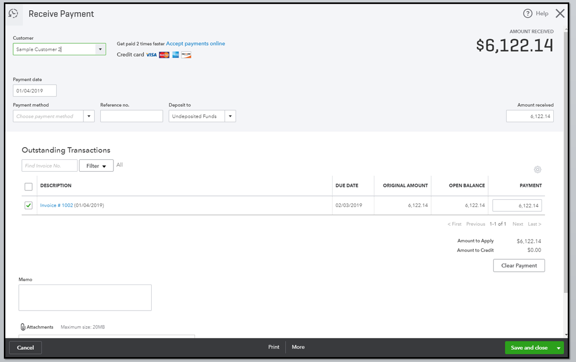 Overpayment refund to a credit card and depositing... - QuickBooks Community