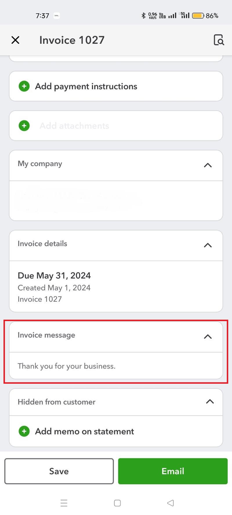 New layout, note to customer gone | QuickBooks Community