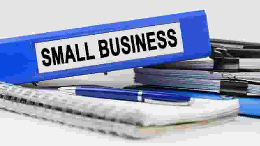 A business folder that says "Small Business" on it.