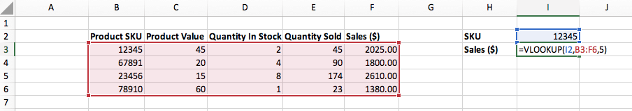 Screenshot of how to manage inventory in Excel