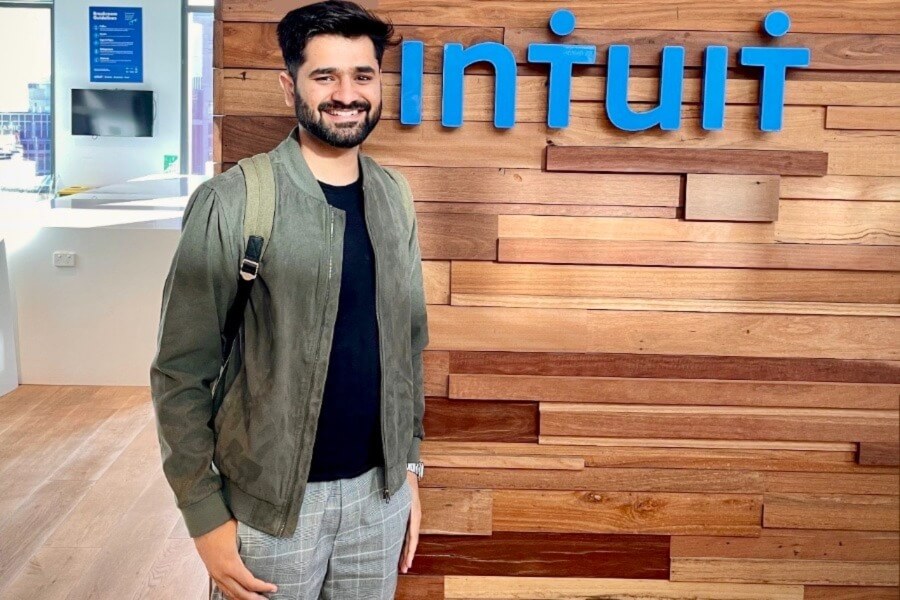 A photo of Vishal Soni at the Intuit Quickbooks Australia office in Sydney.
