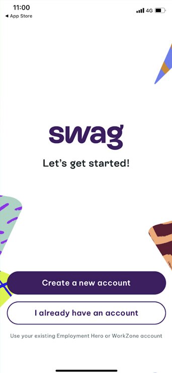 Swag app homepage