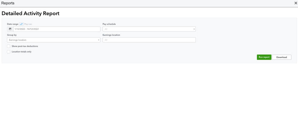 An Image showing the detailed activity report.