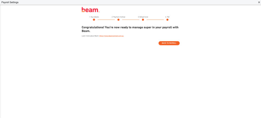An image showing beam registration has been set up by the user. 