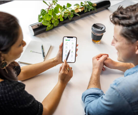 Man and woman working together in an office