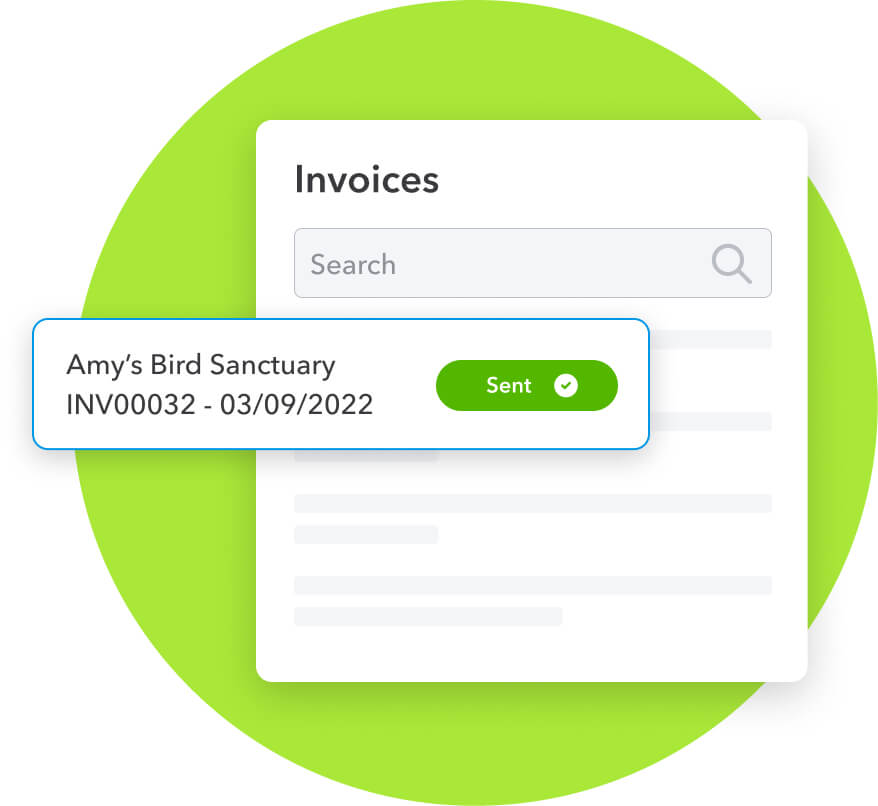 Invoice tracking and recurring invoice setup feature on QuickBooks