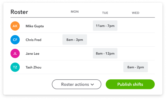 Payroll software for small businesses that allows you to manage timesheets and rostering